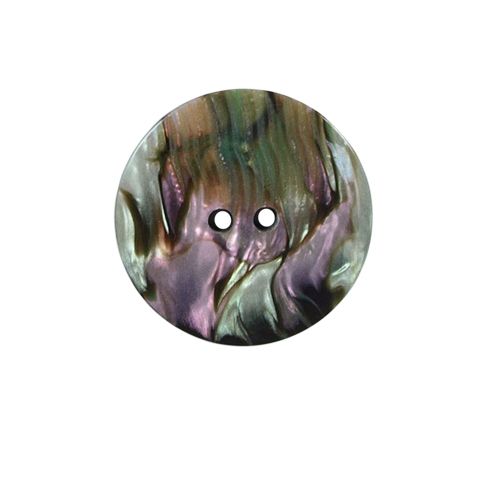 Bouton nacré plat Thierry 22 mm - Vert