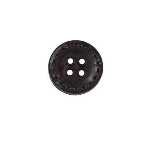 Bouton Joel aspect cuir 15 mm - Marron