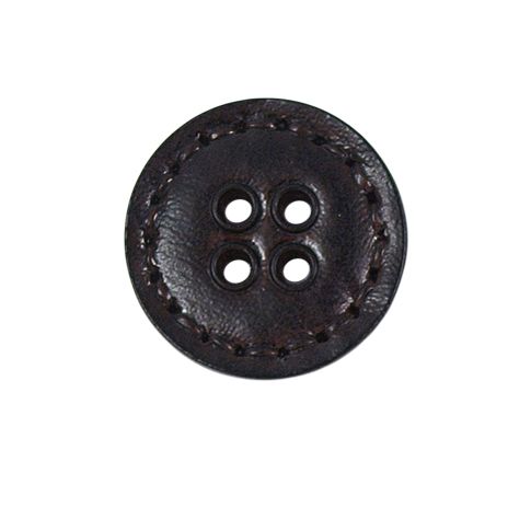 Bouton Joel aspect cuir 22 mm - Marron