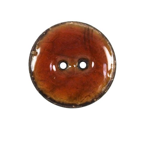 Bouton bois laqué Velentino 25 mm - Orange