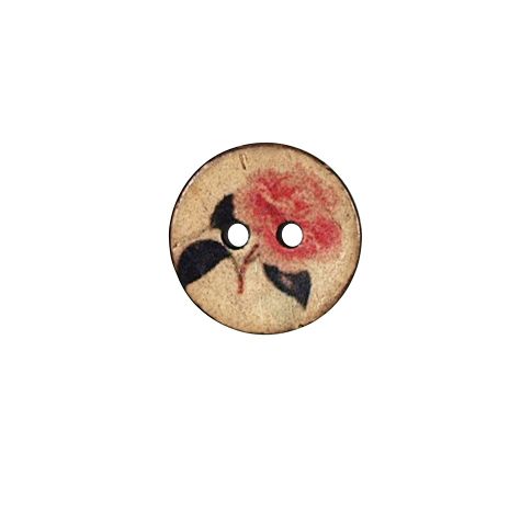 Bouton rose Marcel en bois 15 mm