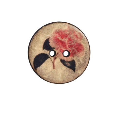 Bouton rose Marcel en bois 22 mm