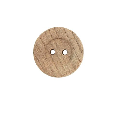 Bouton bois bourrelet 2 trous - 18 mm