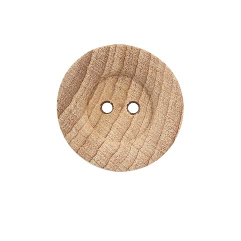 Bouton bois bourrelet 2 trous - 22 mm
