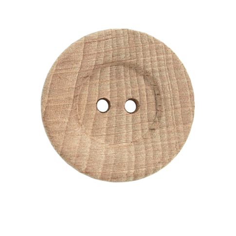 Bouton bois bourrelet 2 trous - 27 mm