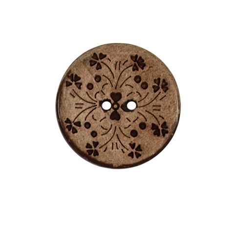Bouton bois petite fleur Christian 22 mm
