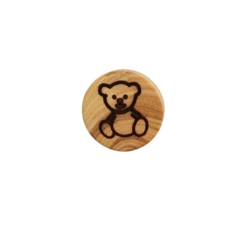 Bouton bois ourson Tom 14 mm