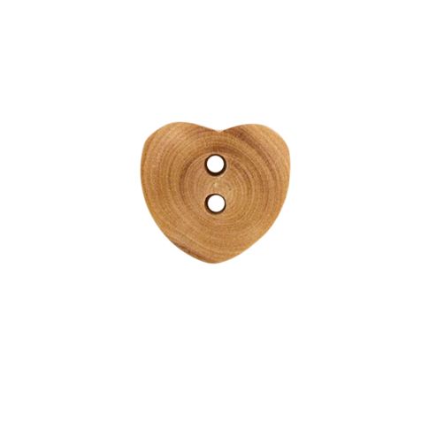 Bouton petit cœur en bois 14 mm