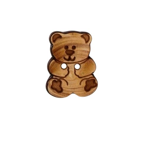 Bouton petit ourson en bois 15 mm