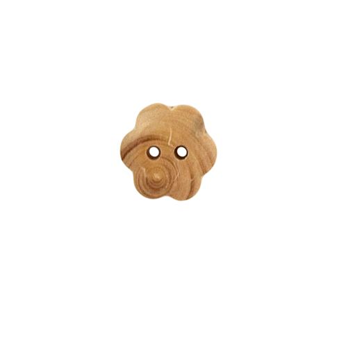 Bouton petite fleur en bois 12 mm