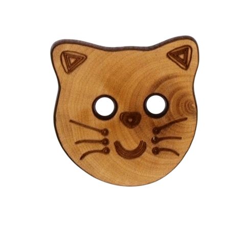 Bouton Johannes tête de chat en bois 25 mm