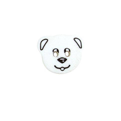 Bouton Karl ourson 14 mm - Blanc