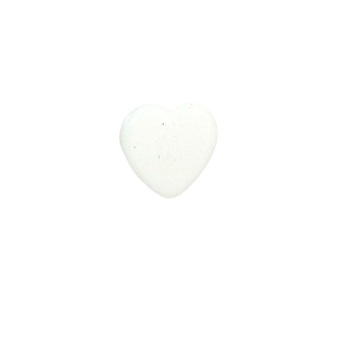 Bouton Jimmy cœur brillant 12 mm - Blanc