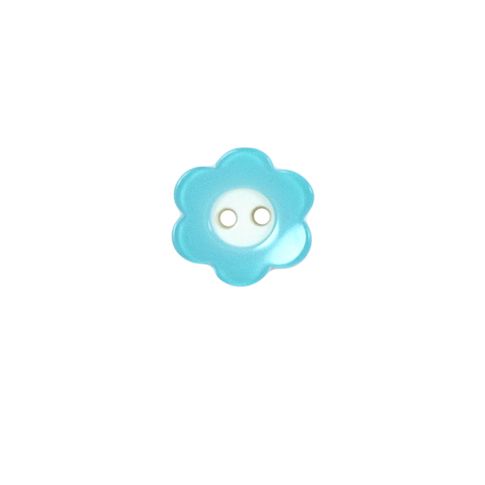 Bouton Stella fleuris 12 mm - Bleu