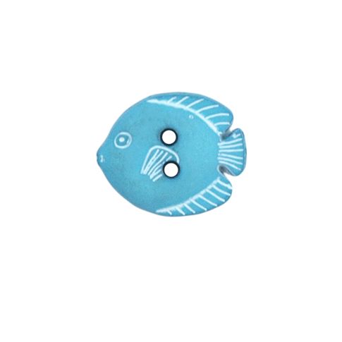 Bouton Ralph poisson 15 mm - Turquoise