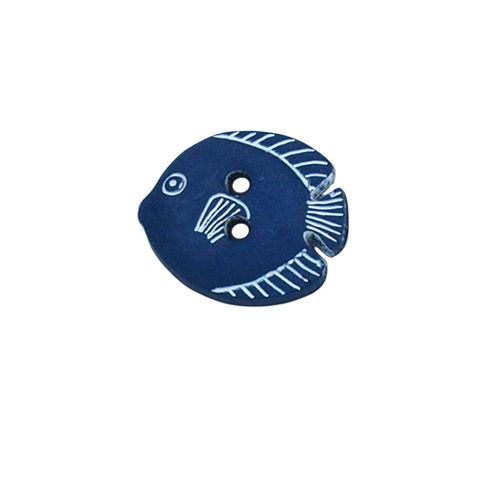 Bouton Ralph poisson 15 mm - Bleu