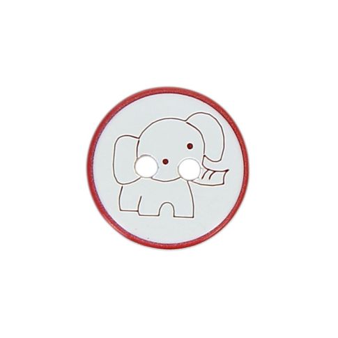 Bouton éléphant 12 mm - Rouge