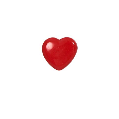 Bouton Jimmy cœur brillant 12 mm - Rouge