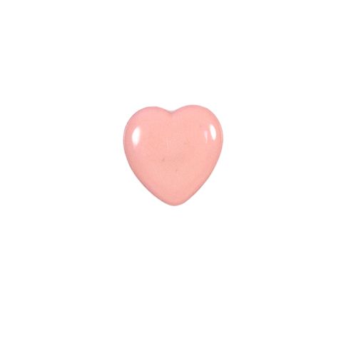 Bouton Jimmy cœur brillant 12 mm - Rose