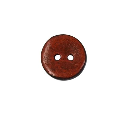 Bouton bois Claudie mat 15 mm - Orange