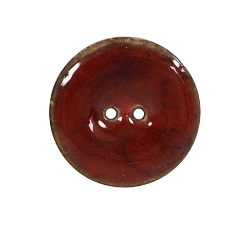 Bouton bois laqué Velentino 25 mm - Rouge