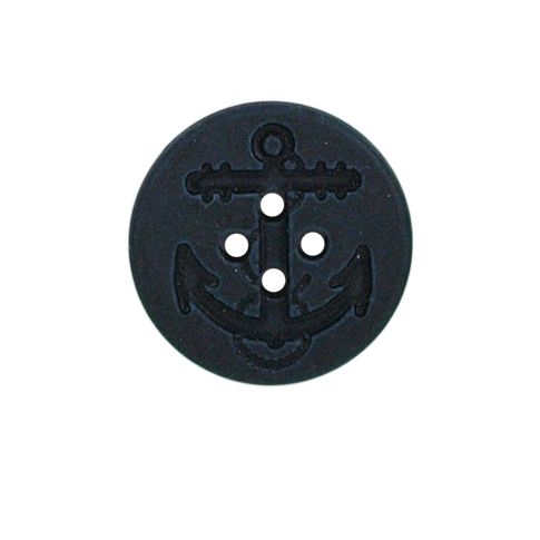 Bouton Pierre ancre 22 mm - Noir