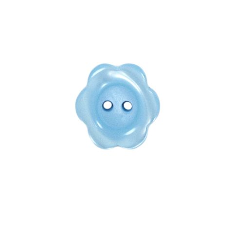 Bouton Yves fleur 15 mm - Bleu