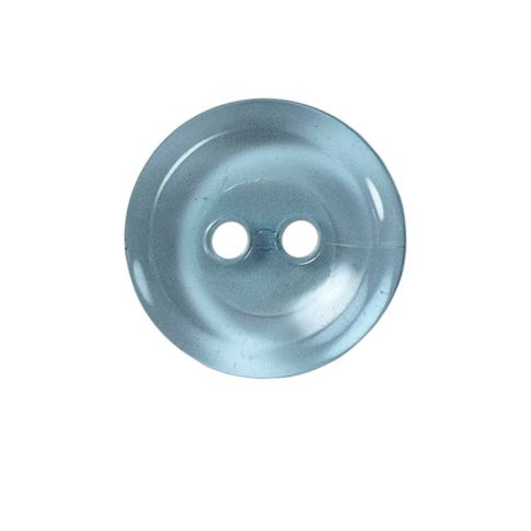Bouton Cristobal transparent 22 mm - Bleu