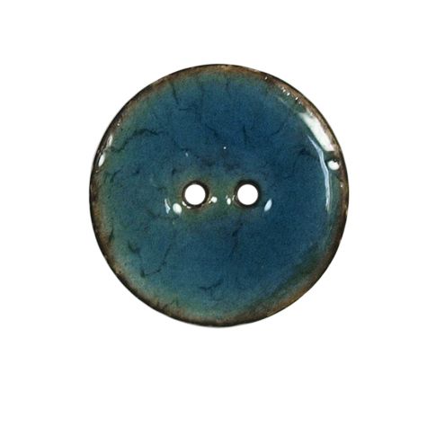 Bouton bois laqué Velentino 25 mm - Bleu