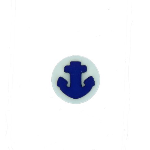 Bouton ancre 12 mm - Bleu clair