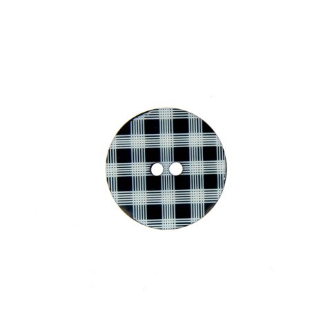 Bouton façon vichy 15 mm - Noir