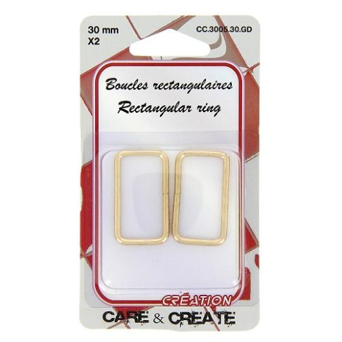 Boucles rectangulaires 30 mm x 2 Doré - Care & create