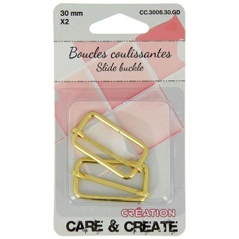 Boucle coulissante 30 mm x 2 Doré - Care & create