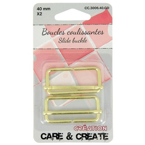 Boucle coulissante 40 mm Or  x2 - Care & create