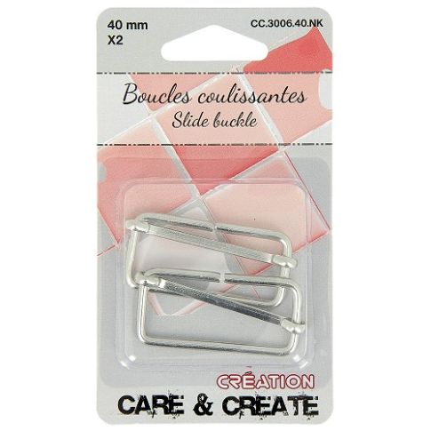 Boucle coulissante 40 mm Argent x2 - Care & create