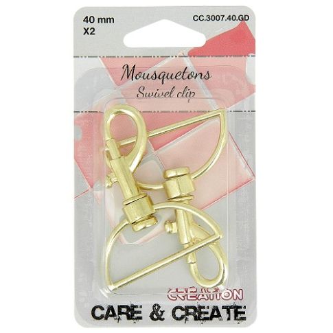 Mousqueton 40 mm x2 - Or