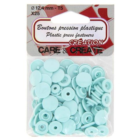 Bouton pression Bleu clair x25 - Care & Create