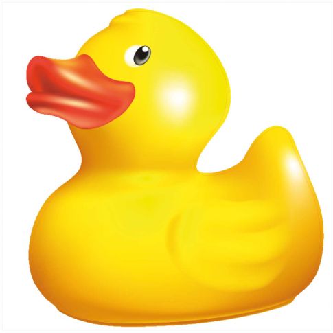 Sticker textile thermo-adhésif  7x7 cm - Canard jaune 