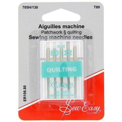 Aiguilles spéciales Patchwork Sew Easy pour machine à coudre - N° 80