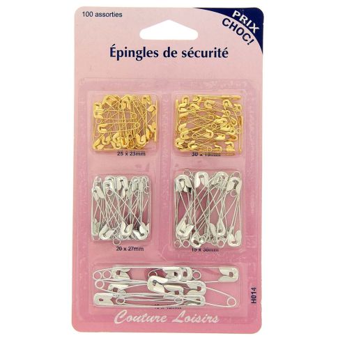 Epingles de sûreté assorties - 5 tailles