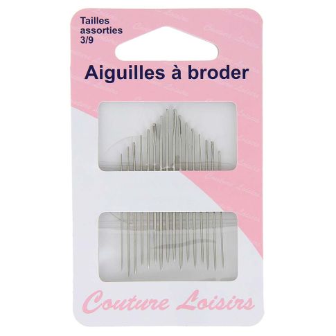 Aiguilles à broder assorties n° 3 à 9 x16