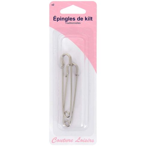 Epingles kilt nickelées - 75 mm