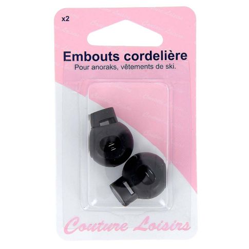 Embouts cordelière anorak Noir x2