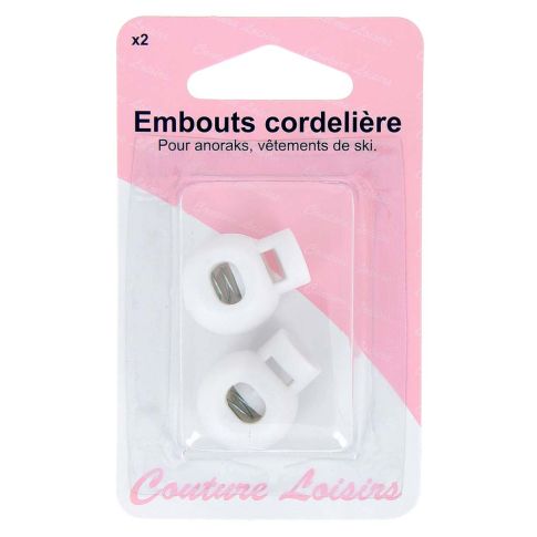 Embouts cordelière anorak Blanc x2