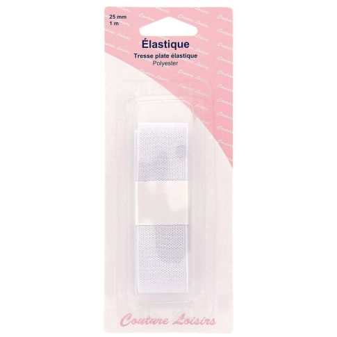Elastique 25 mm Blanc - 1 mètre