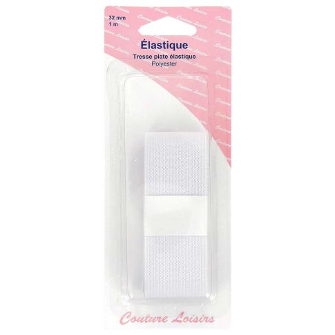 Elastique 32 mm Blanc - 1 mètre