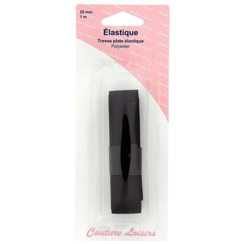 Elastique 20 mm Noir - 1 mètre