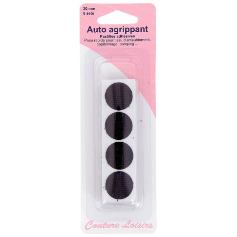 Pastilles adhésives Noires Auto agrippantes 20 mm x9