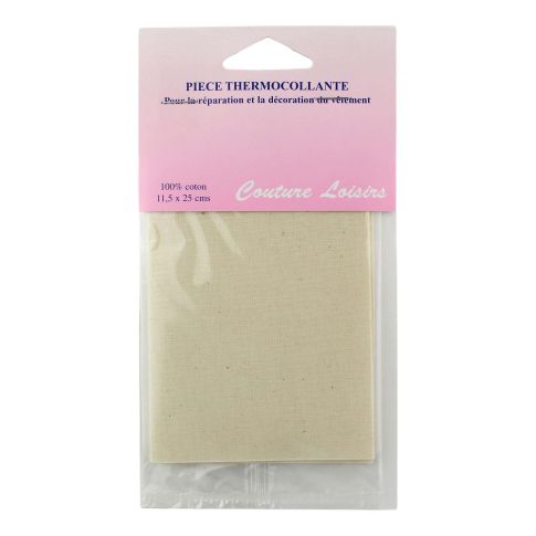 Pièce thermocollante percale 11.5 x 25 cm - Ecru