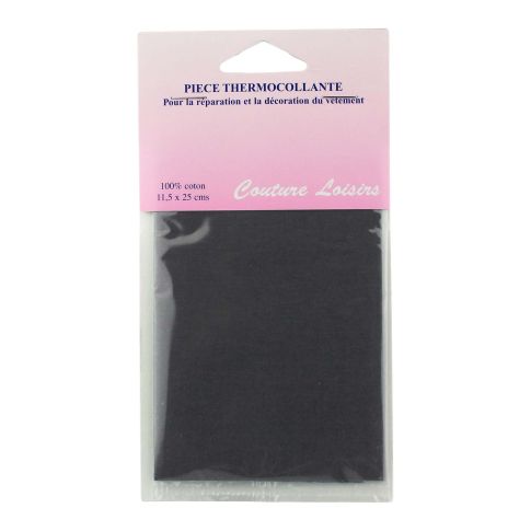 Pièce thermocollante percale 11.5 x 25 cm - Gris foncé